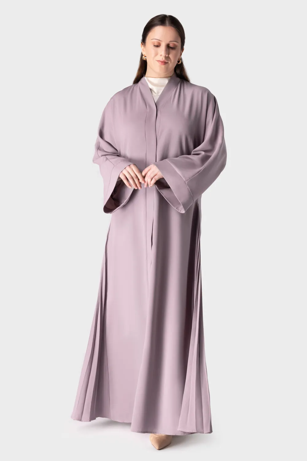 Pink Pleated Abaya Dress