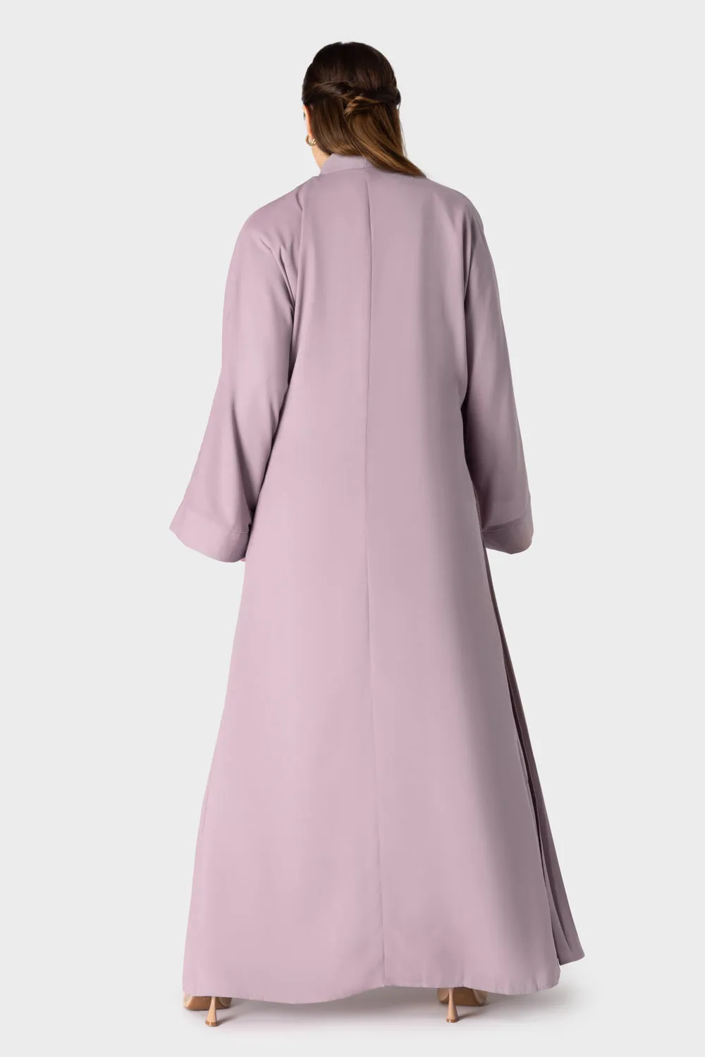 Pink Pleated Abaya Dress