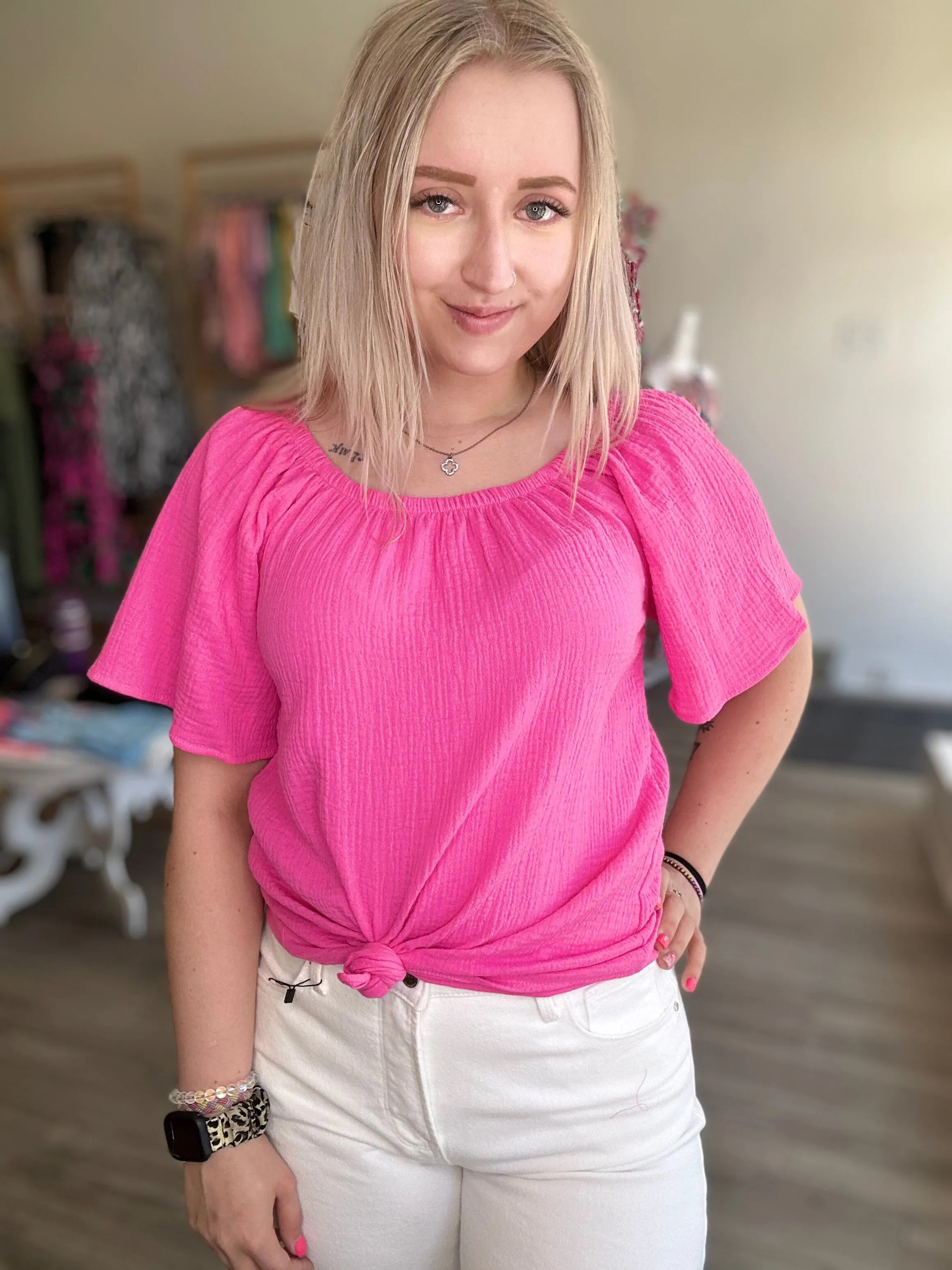 Pink Short Sleeve Top