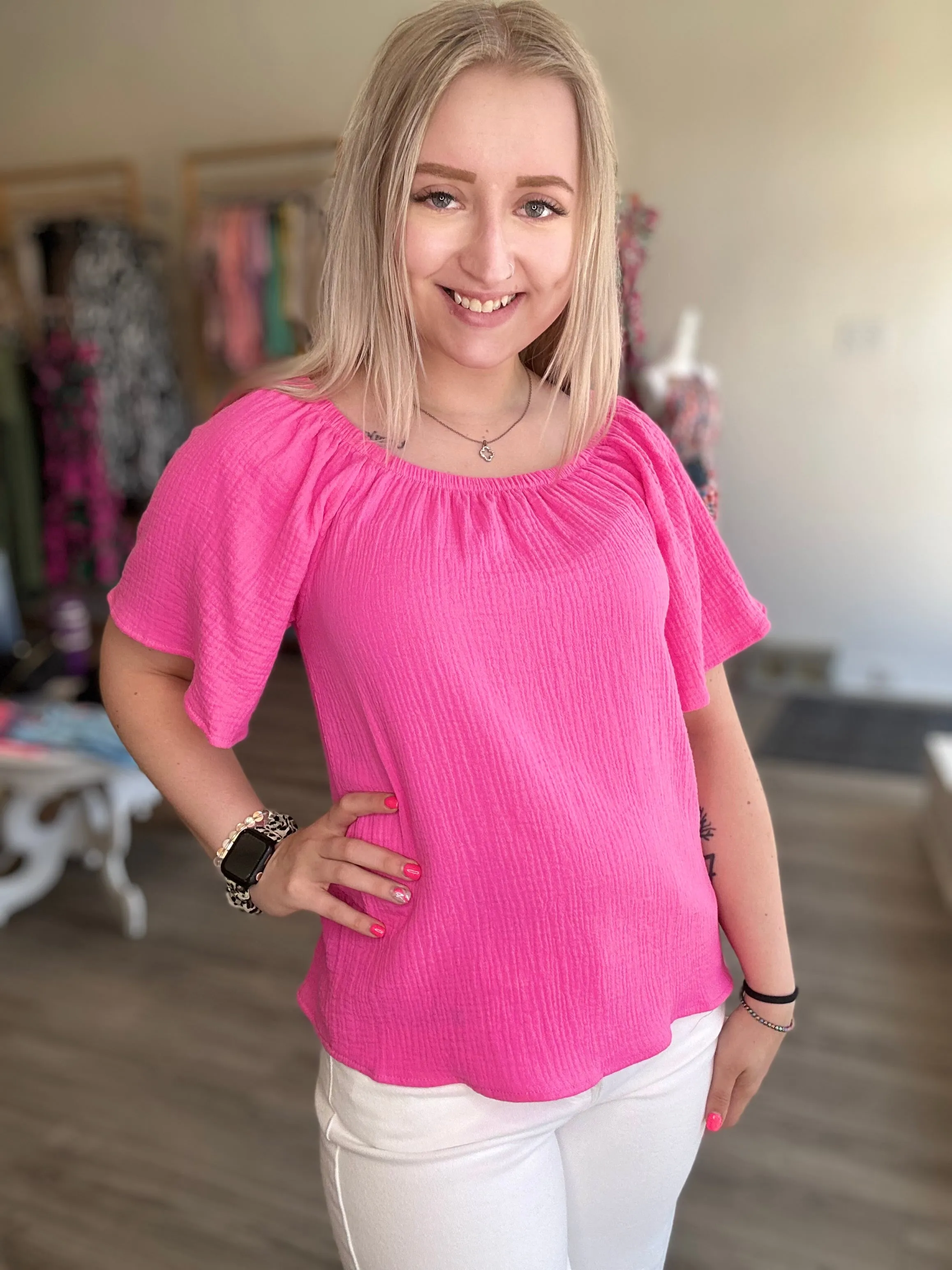 Pink Short Sleeve Top