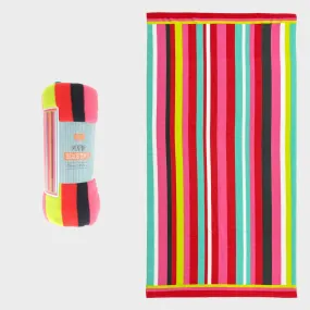 Pink Striped Beach Towel