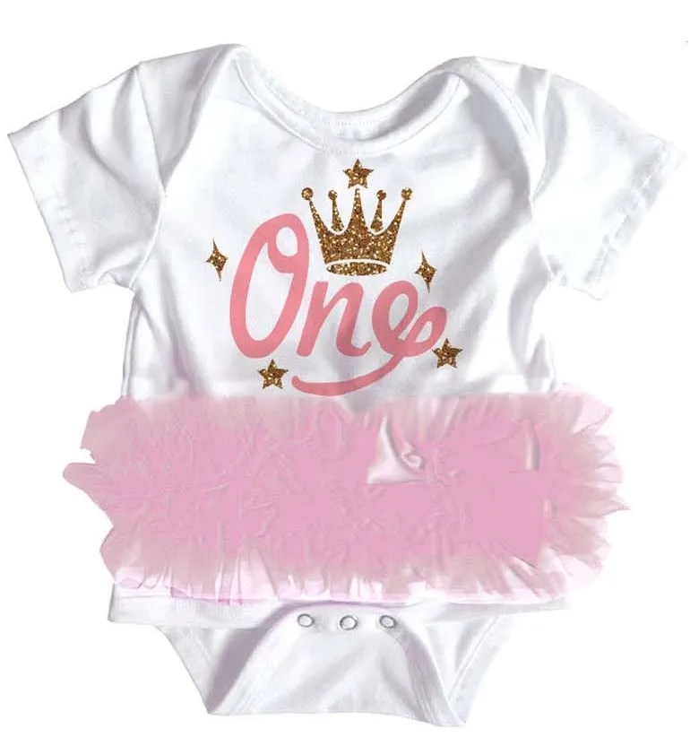 Popatu Baby Tutu Bodysuit One Crown