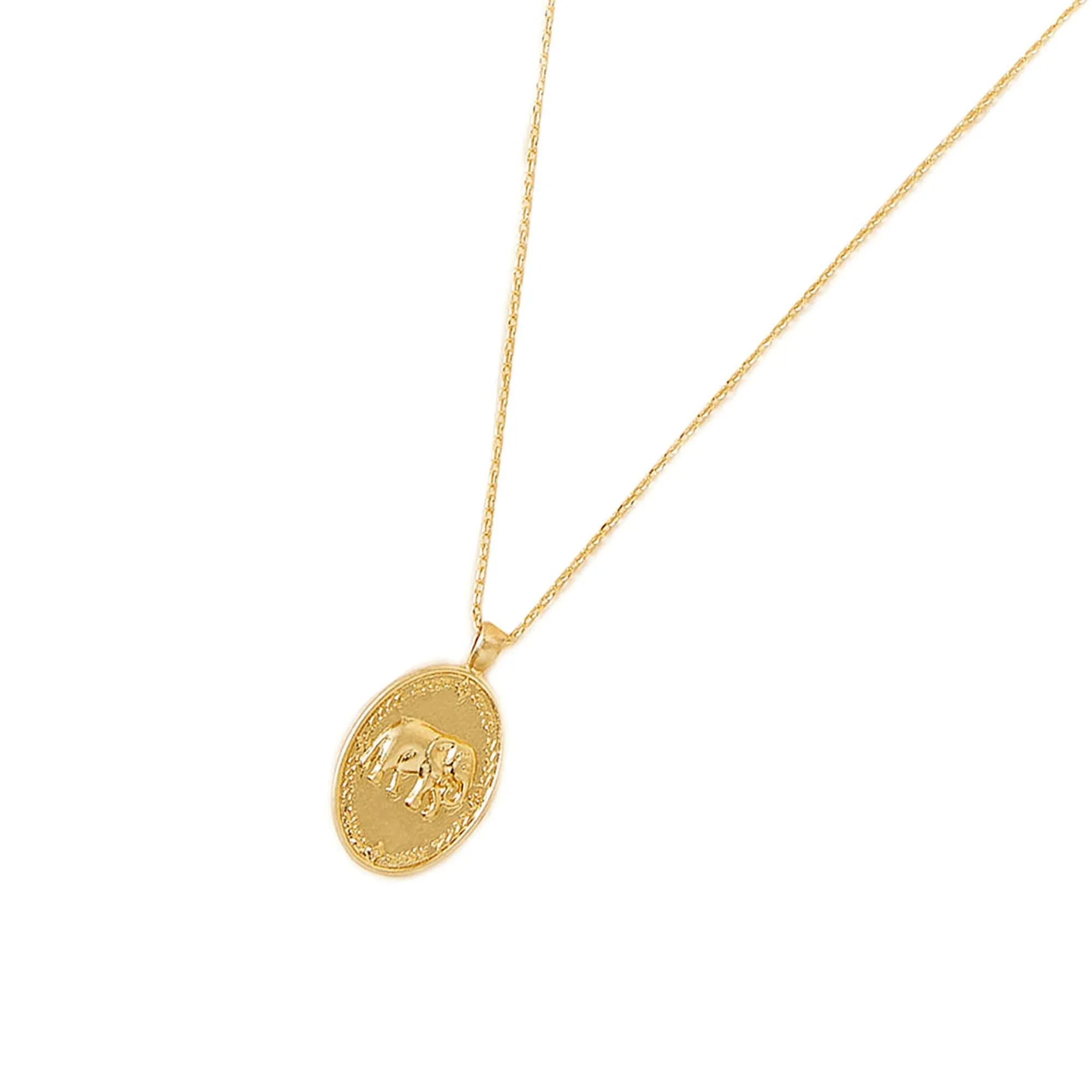 Real Gold Plated Z Modern Heirloom Oval Necklace