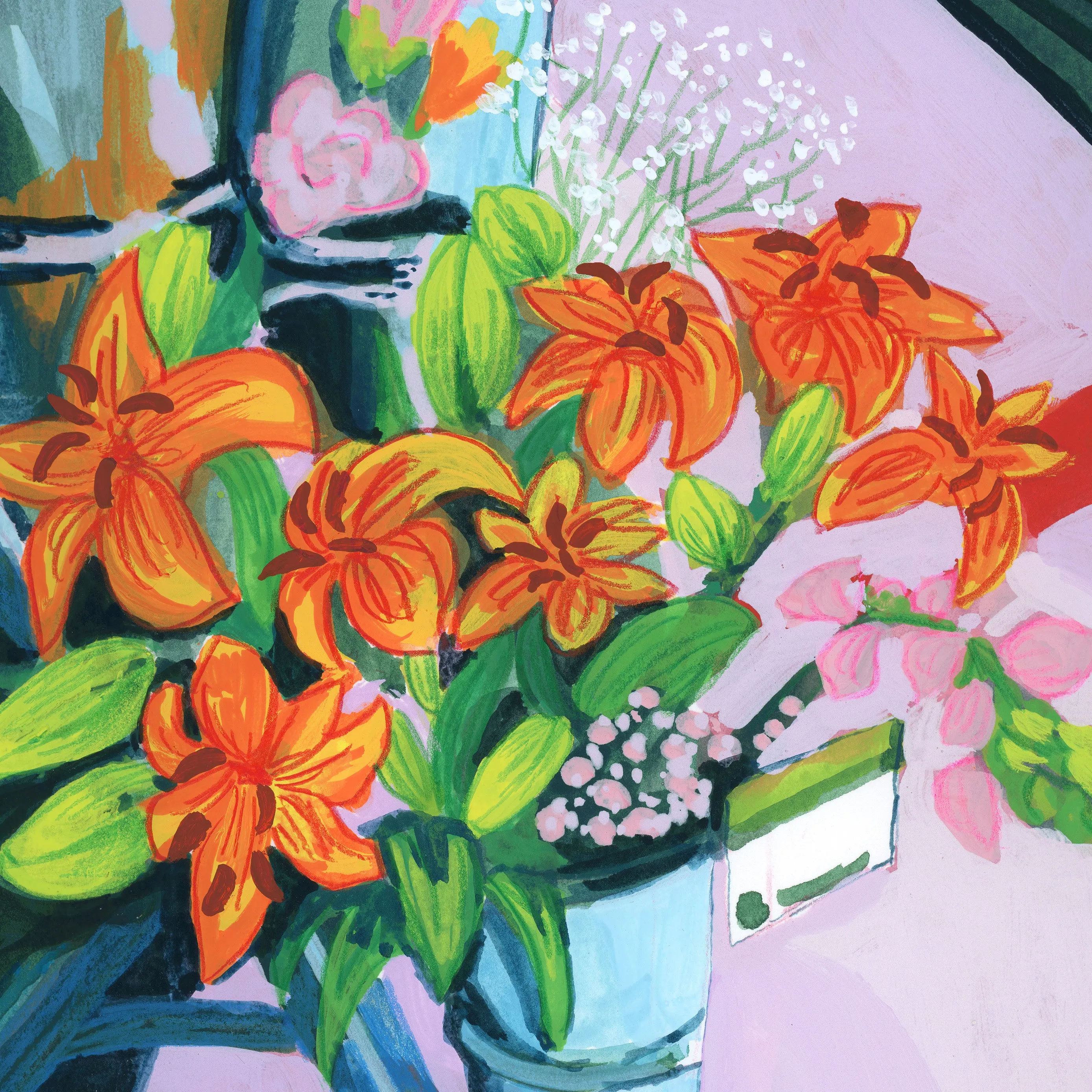 Refuge Studios Iowa City - Flowers from the Co-Op Giclee Print