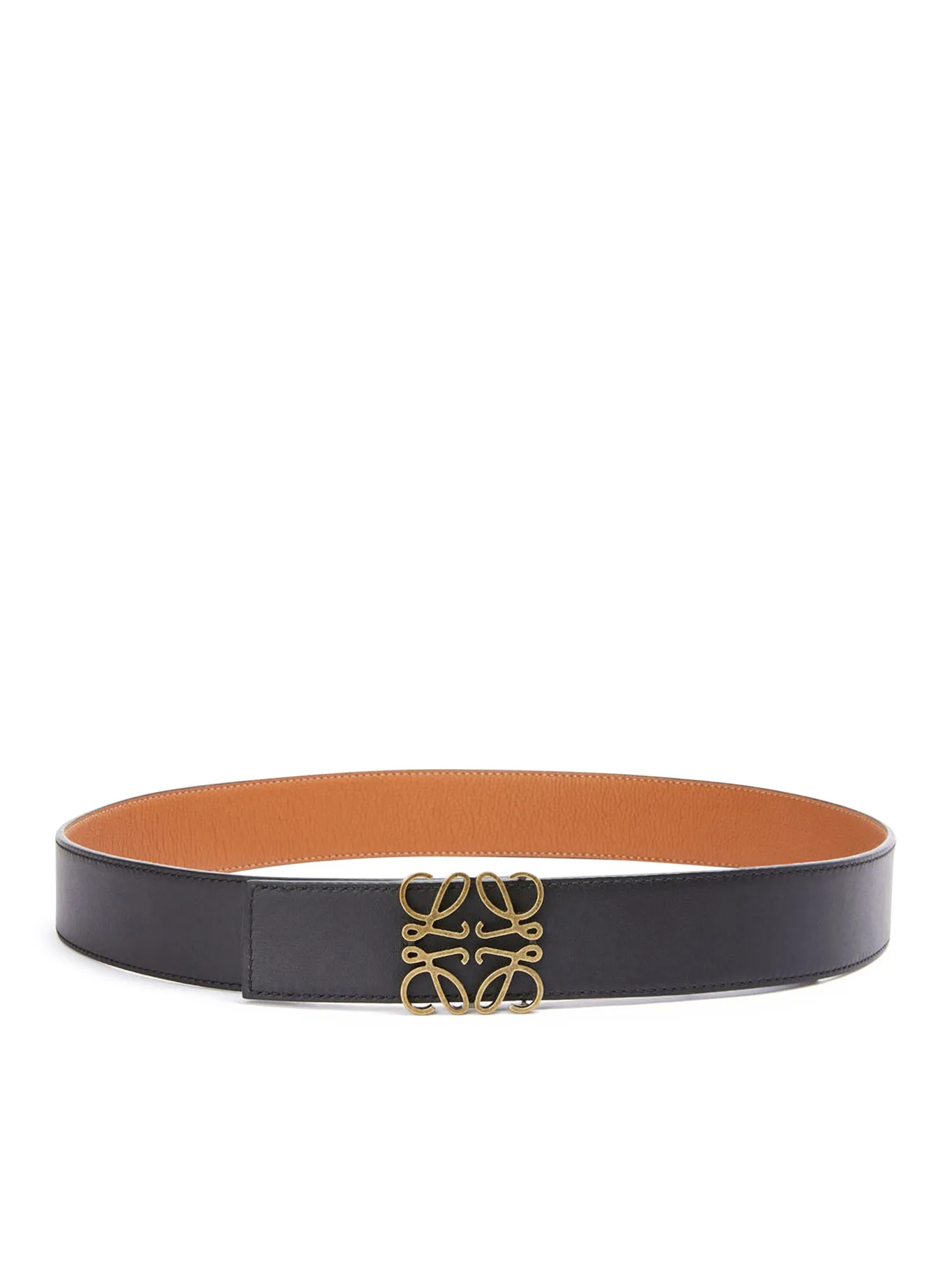 Reversible Anagram belt in soft grained calfskin and smooth calfskin