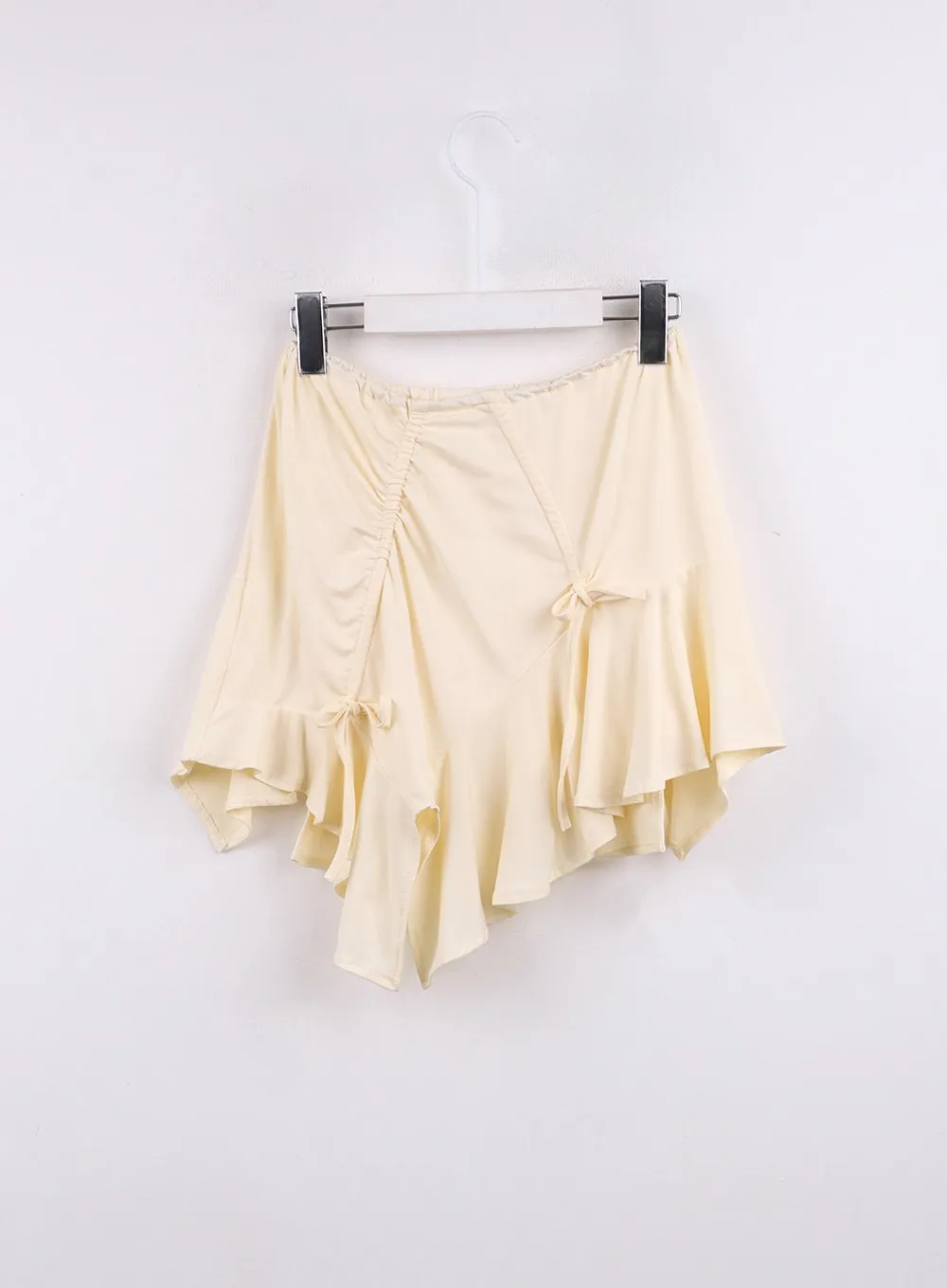 Ribbon Ruffle High Waist Mini Skirt CJ425