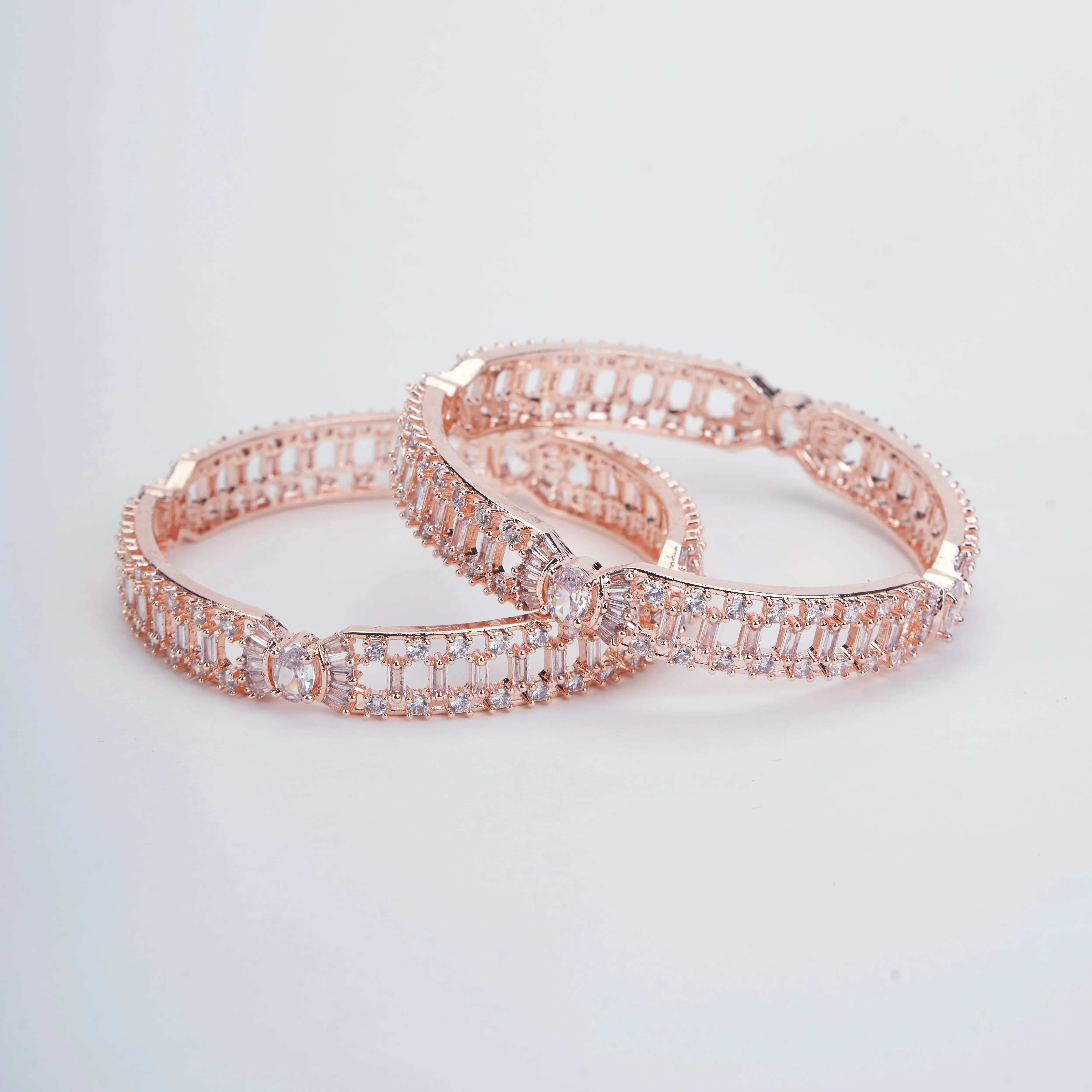 Rose Gold Splendor Bangles Set (Pack of 2)