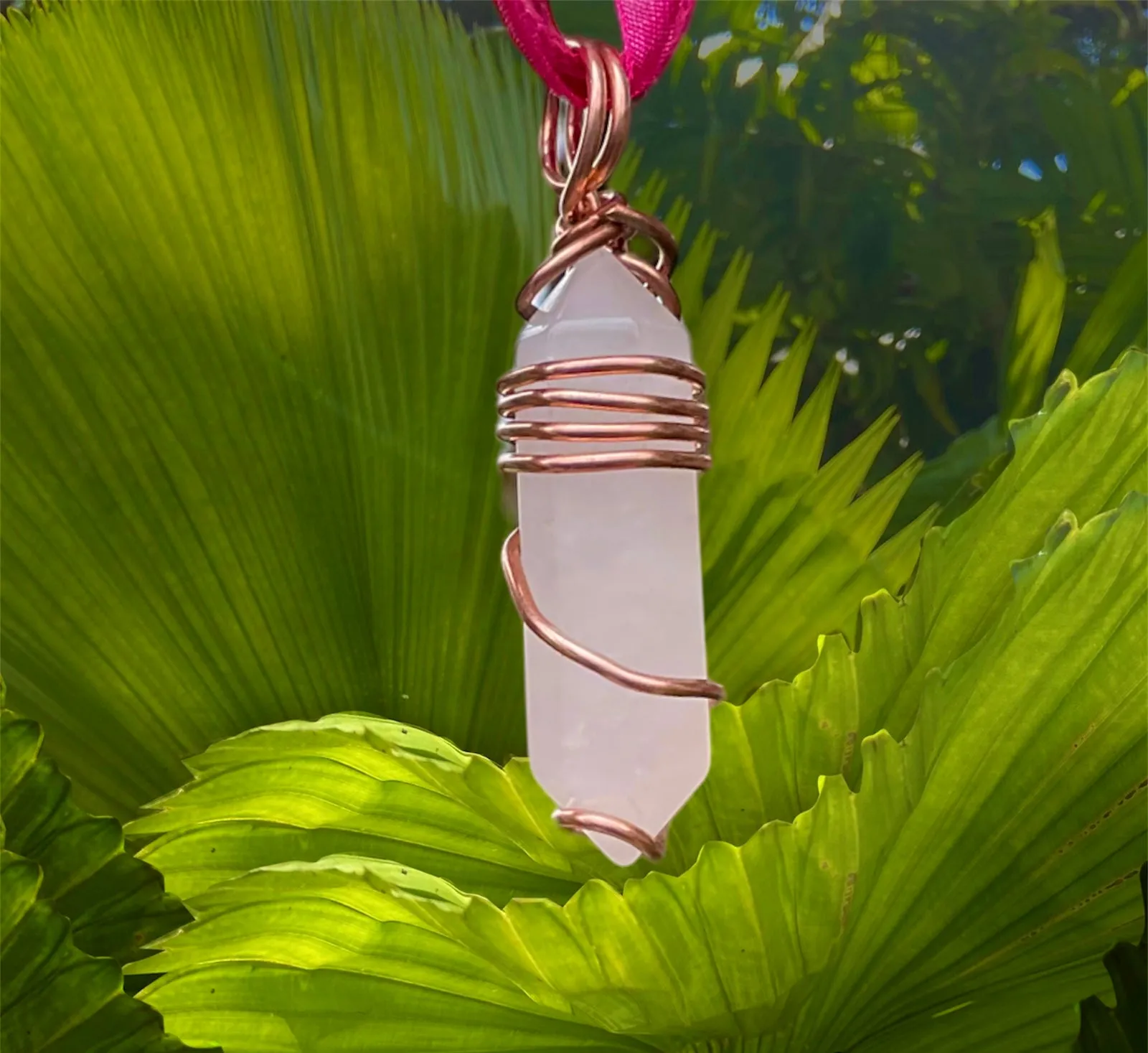 Rose Quartz Wire Wrapped Point