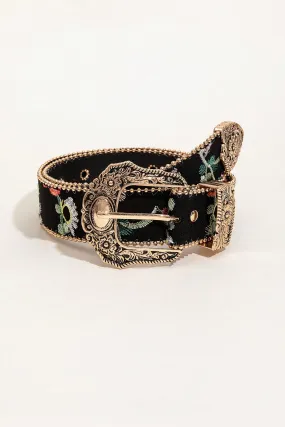 Saddle Up Embroidered Western Belt