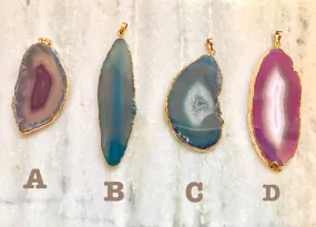 Sale! Agate necklace, Sliced Agate, Geode Necklace, Druzy Necklace, Druzy Jewelry, Agate Jewelry, Agate Slice