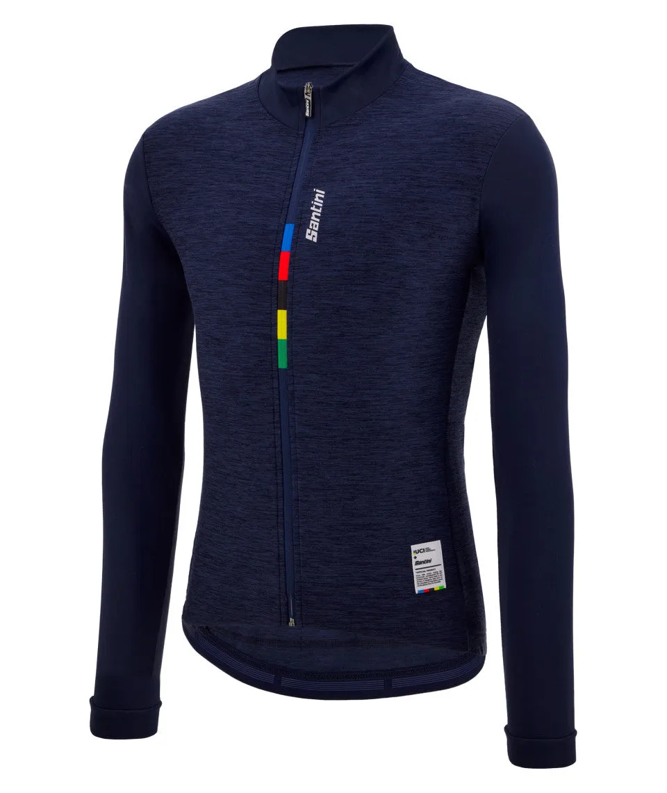 Santini UCI Official Pure Long Sleeve Jersey - Navy Blue