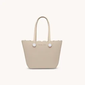 Scalloped Versa Tote - Beige