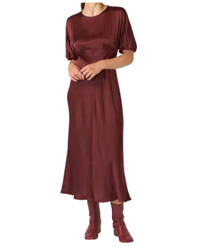 Size 12 - Kate Sylvester Burgundy Aimee Short Sleeve Maxi Dress