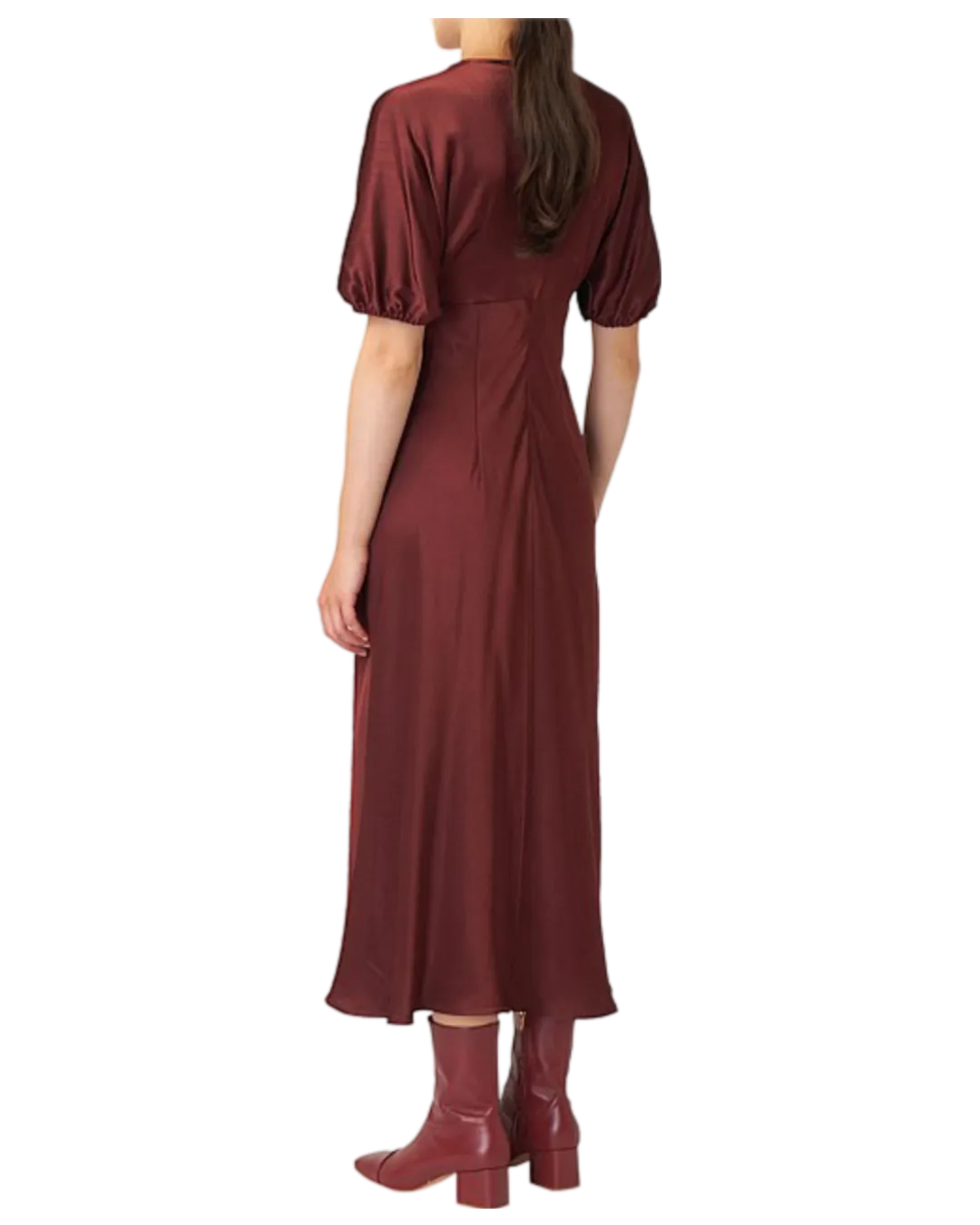 Size 12 - Kate Sylvester Burgundy Aimee Short Sleeve Maxi Dress