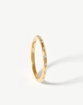 Solar Studded Ring | 18ct Gold Plated Vermeil/Cubic Zirconia