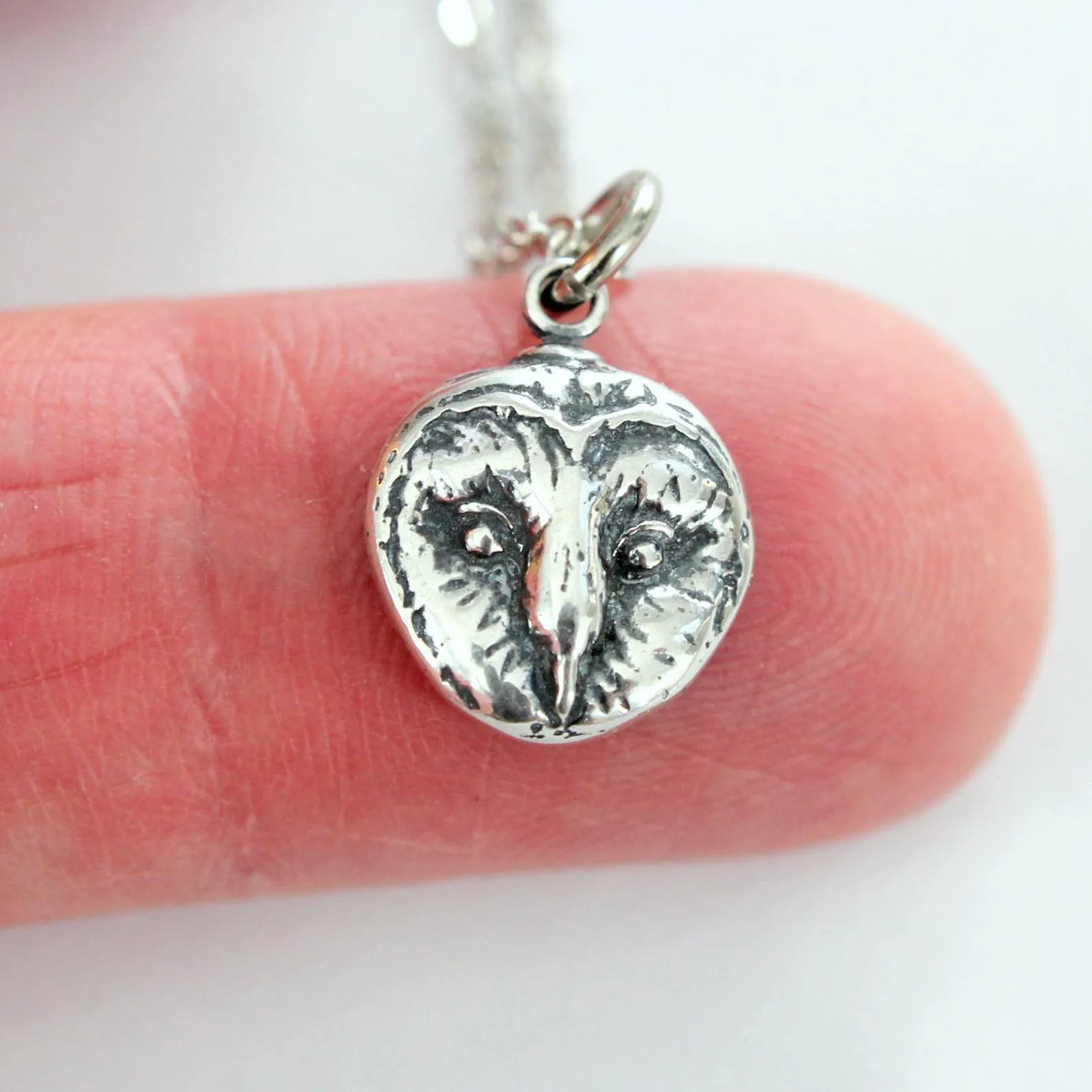 Sterling Silver Barn Owl Pendant