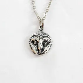 Sterling Silver Barn Owl Pendant