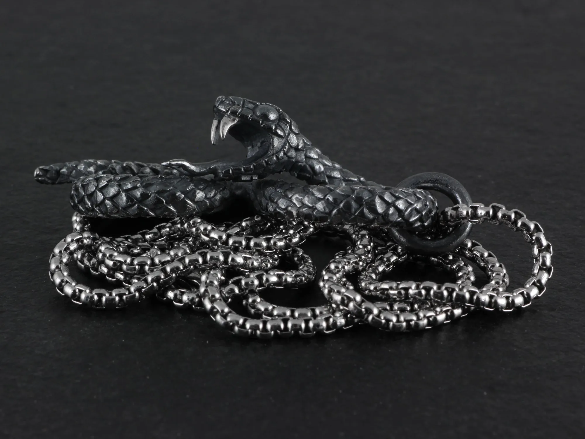 Sterling Silver Coiled Snake Necklace