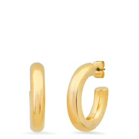 TAI RITTICHAI | Medium Gold Tubular Hoop Earrings