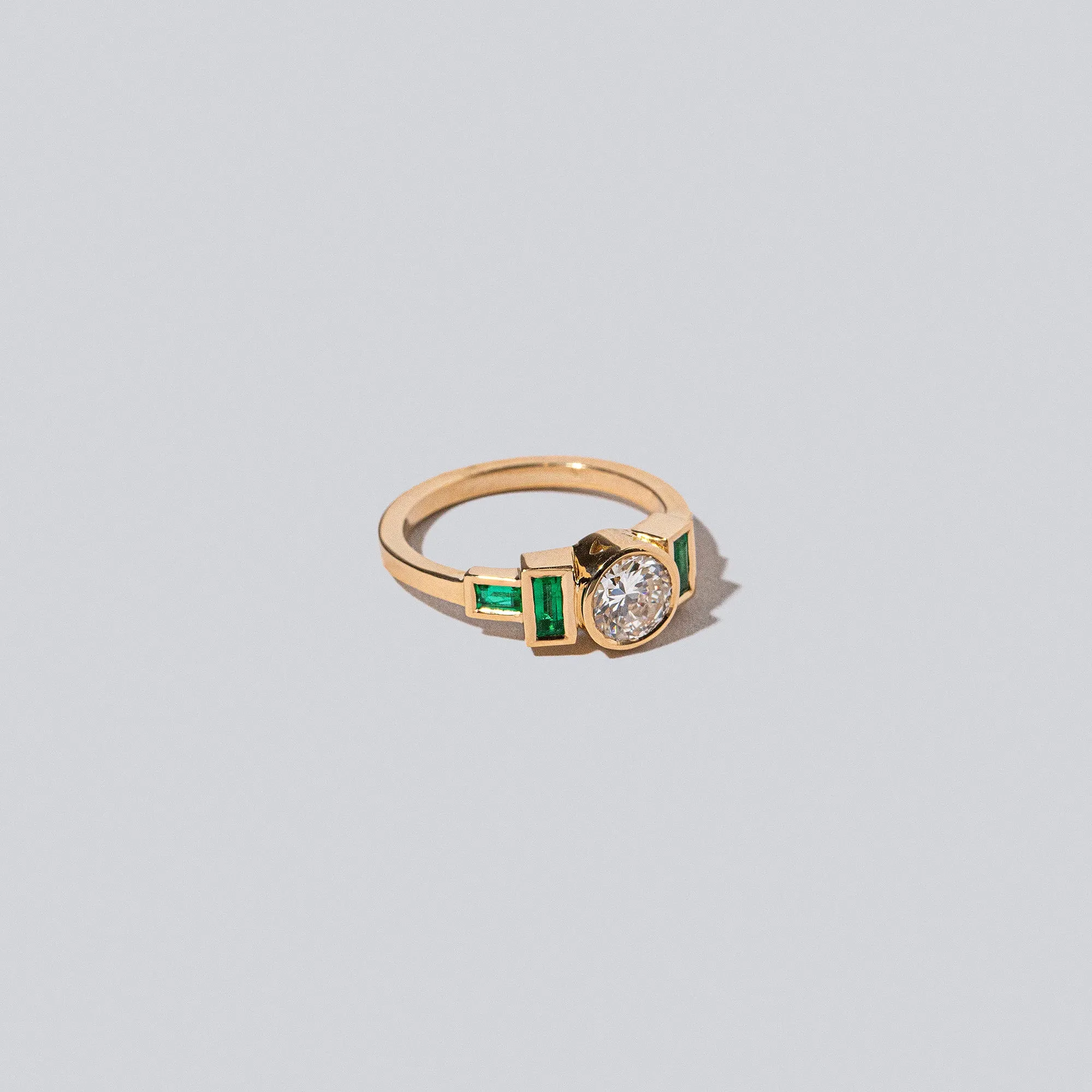 Third Eye Ring - White Diamond & Emerald