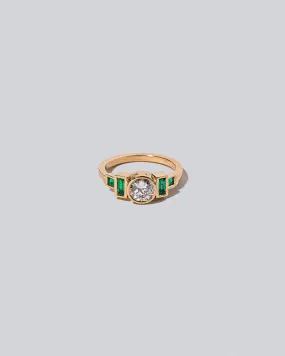 Third Eye Ring - White Diamond & Emerald