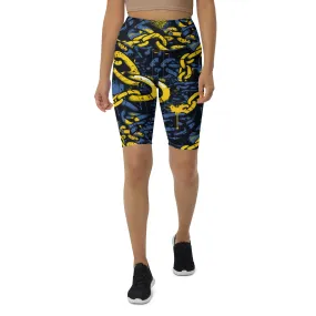 Urban Chic: Women's Mile After Mile Golden Chains 002 Biker Shorts