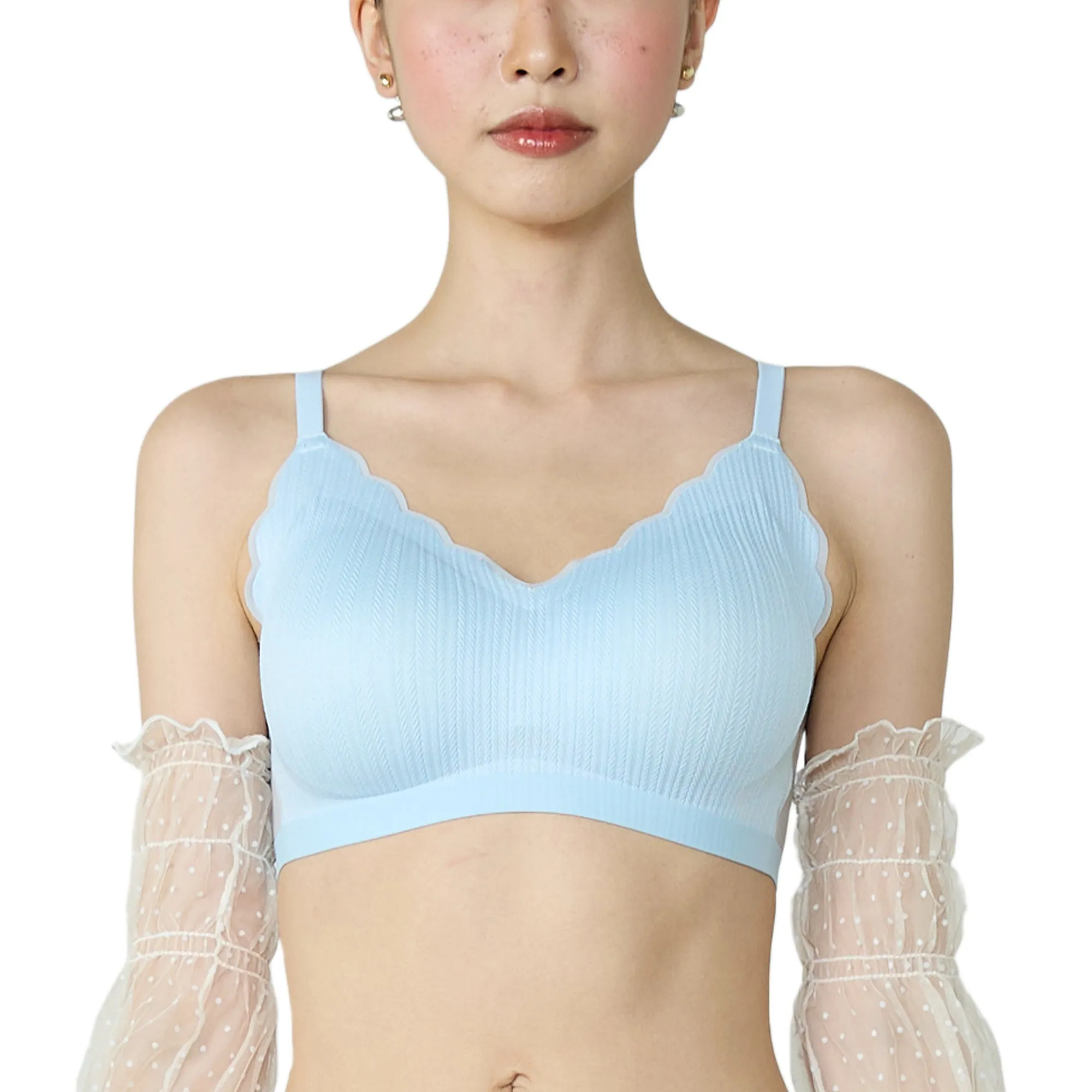 Wacoal Mood Smooth Bra ชุดชั้นในวัยรุ่น บราไร้ตะเข็บ รุ่น MM1F13 สีฟ้า (SX)