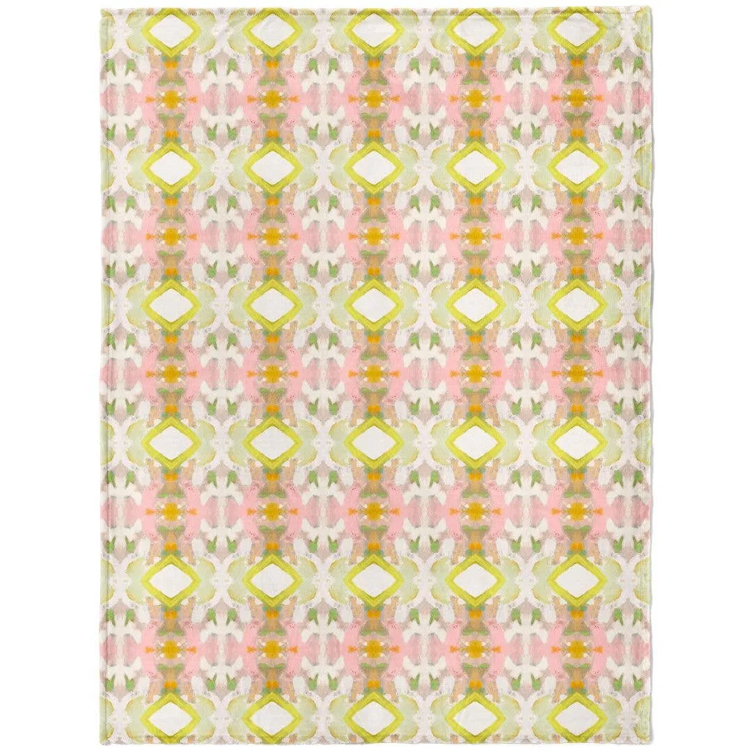 White Lotus Fleece Blanket - Laura Park