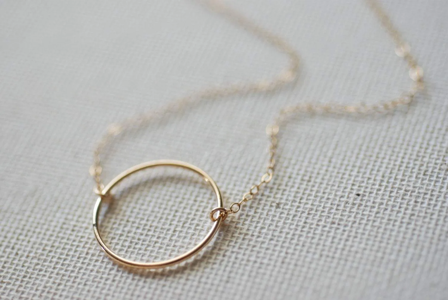 Wholesale Gold Karma Necklace, Gold Eternity Ring Necklace, Simple Gold Necklace, Circle Pendant, Minimalist Circle Necklace, layering necklace