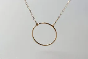 Wholesale Gold Karma Necklace, Gold Eternity Ring Necklace, Simple Gold Necklace, Circle Pendant, Minimalist Circle Necklace, layering necklace