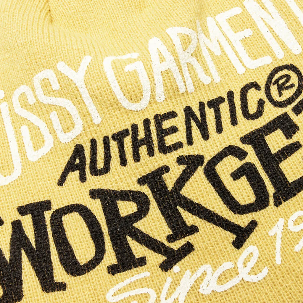 Workgear Print Skullcap - Mustard