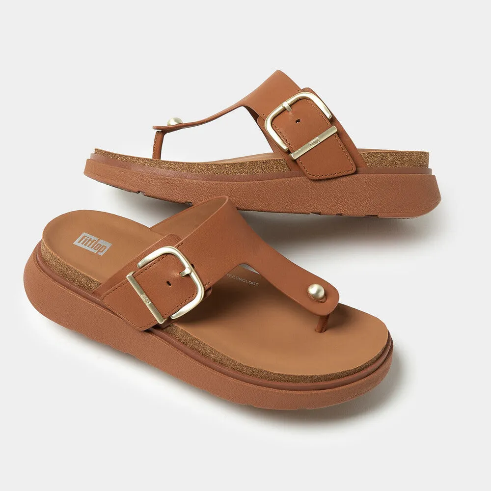 รองเท้าแตะแบบหูหนีบ ผู้หญิง รุ่น GEN-FF BUCKLE LEATHER TOE-POST SANDALS