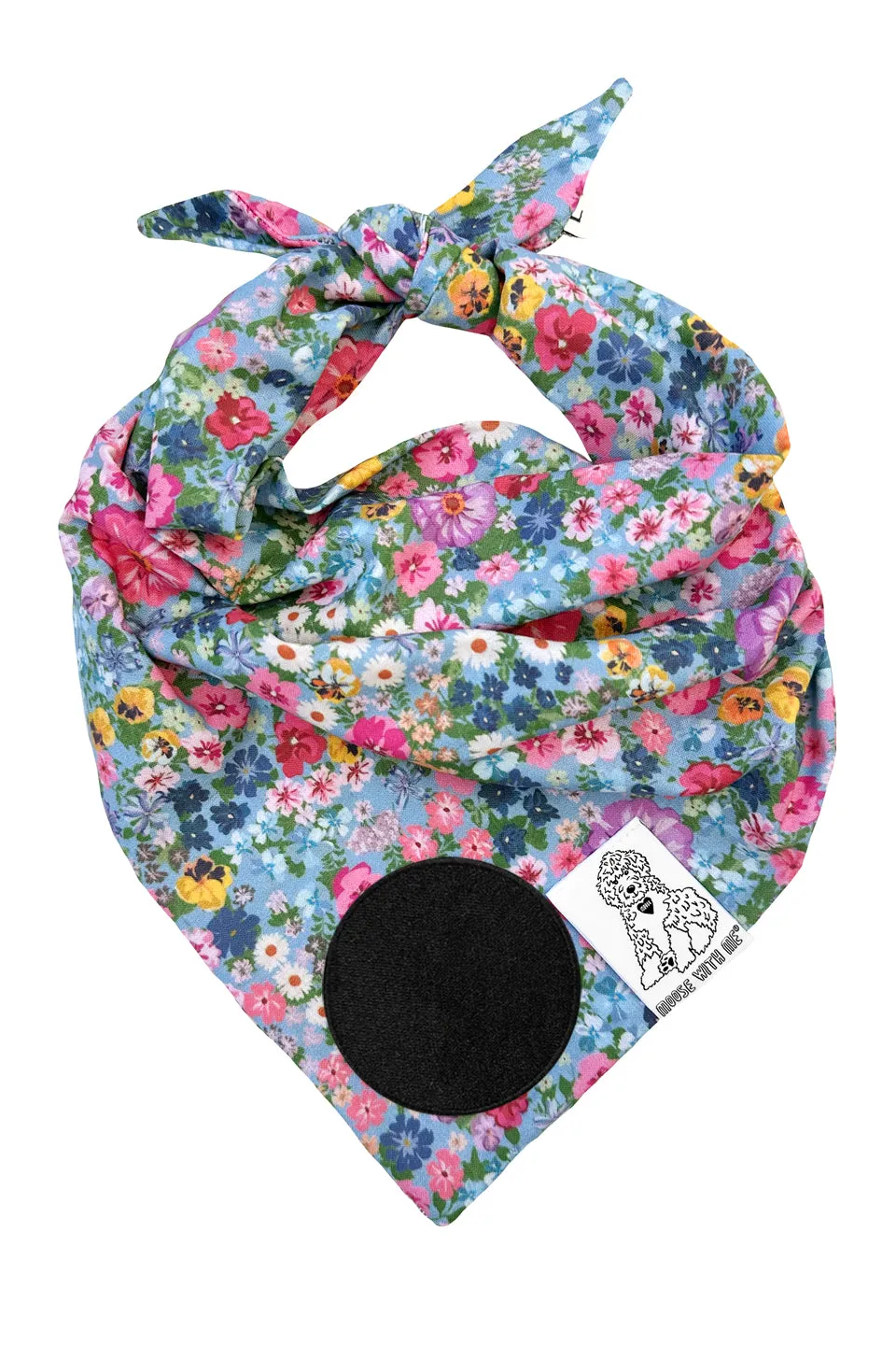 ★Dog Bandana Floral - Customize with Interchangeable Velcro Patches